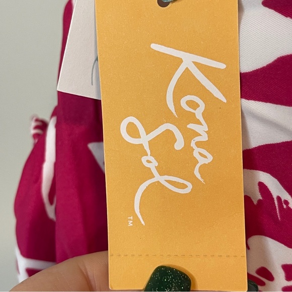 KONA SOL BERRY/WHITE 1PC FLORAL SWIMSUIT MED NWT - Picture 5 of 13